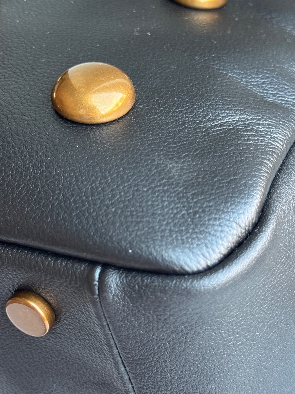 Kurt Geiger London Chelsea Black & Gold Statement Studded Leather Shoulder Bag - Picture 8 of 15